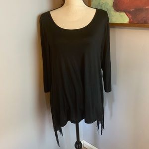 Entro Side Split Fringe Blouse